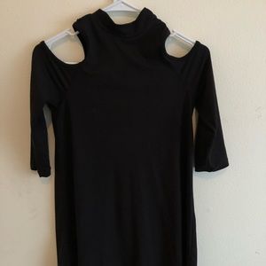 Black open shoulder dress